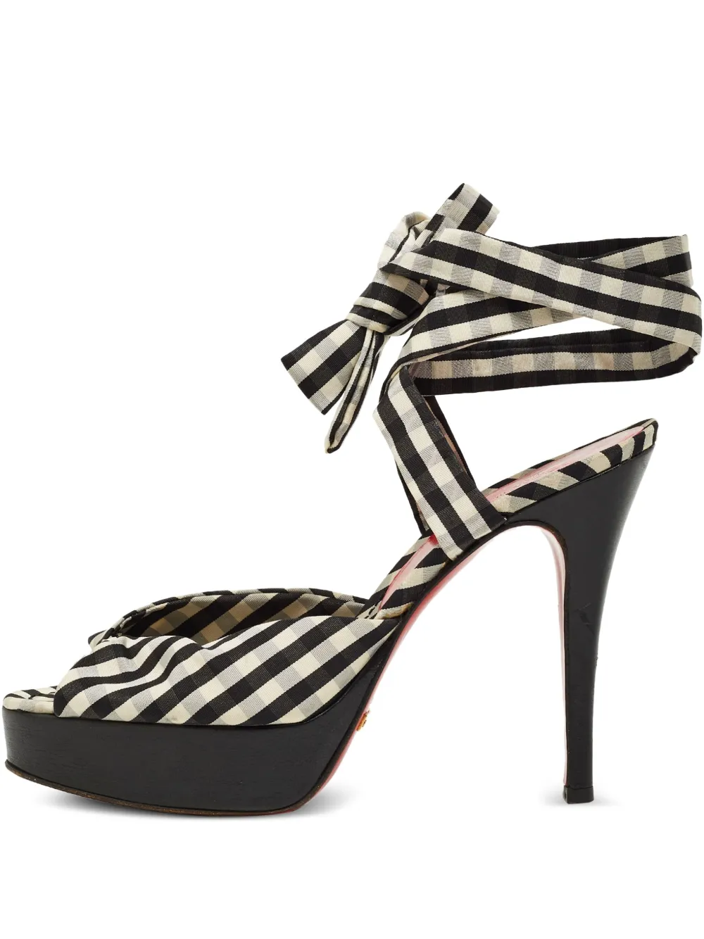 Dolce & Gabbana Pre-Owned gingham-patterned sandals | Black | Image 1