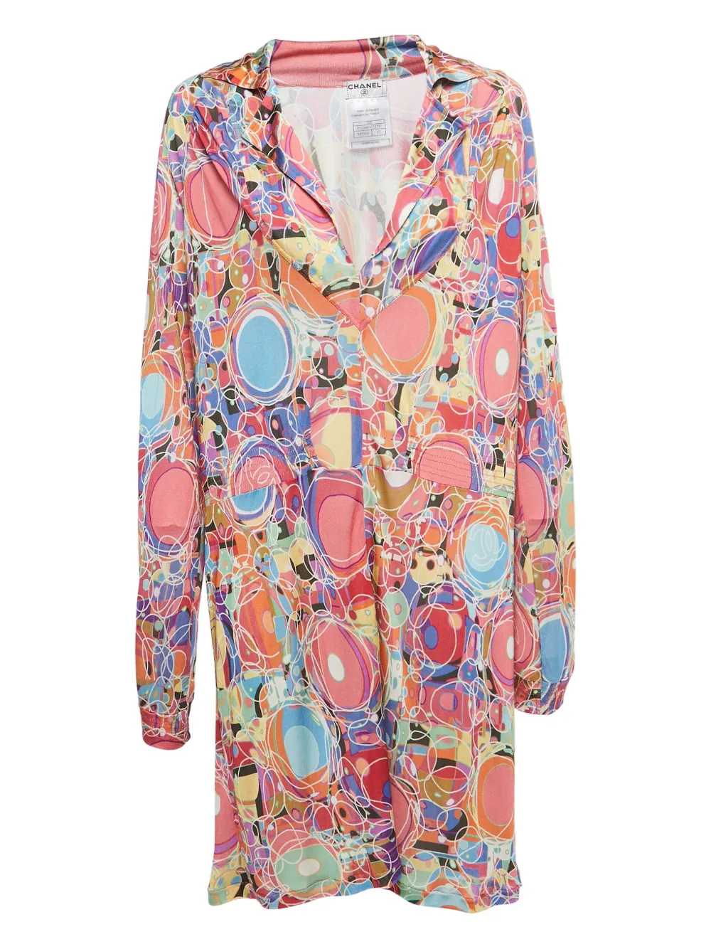 CHANEL Pre-Owned abstract pattern-print midi dress | Pink | Image 1