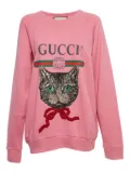 Gucci Pre-Owned 2024 cat-embellished sweatshirt - Pink