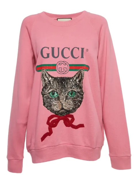 Gucci Pre-Owned 2024 캣 장식 스웨트셔츠