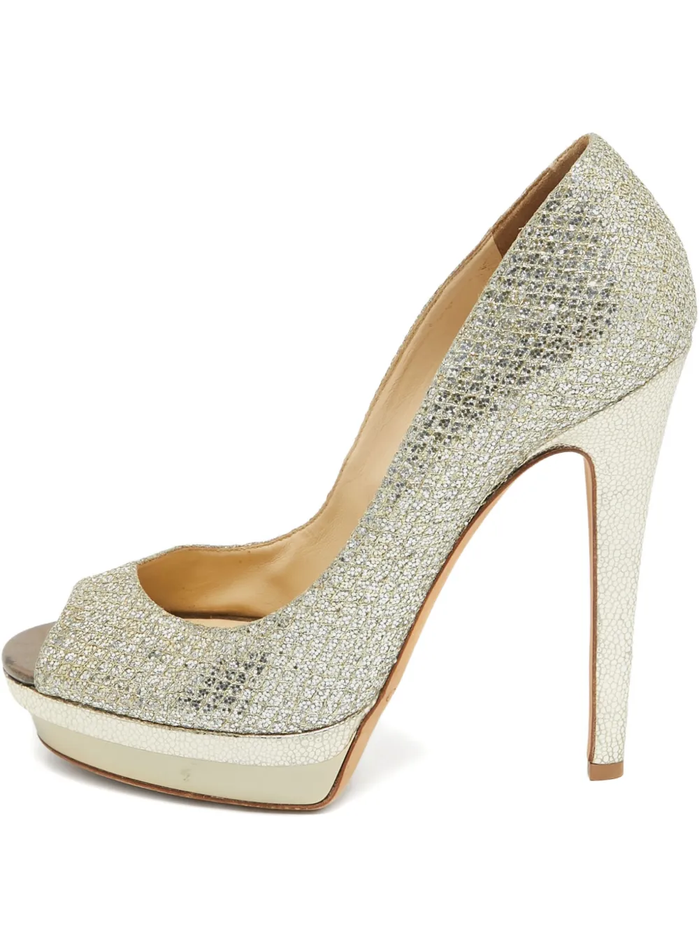 135mm glitter platform pumps