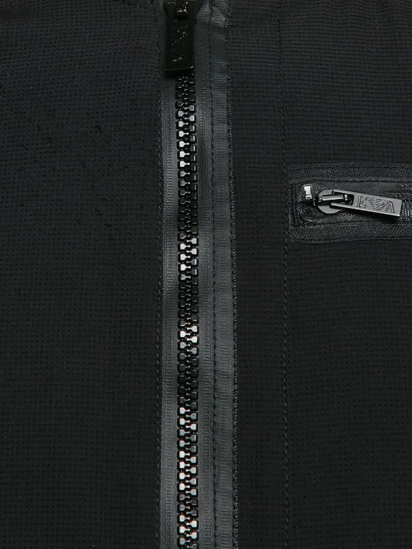 Emporio Armani Pre-Owned Textured Zip Jacket | Black | FARFETCH RO