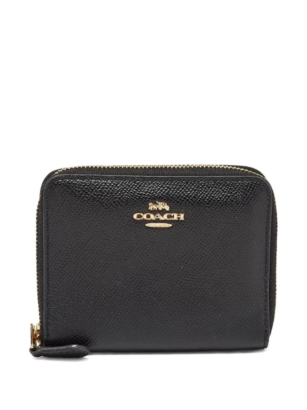 pre-owned leather zip wallet