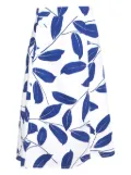 Marni Pre-Owned leaf-print wrap midi skirt - White