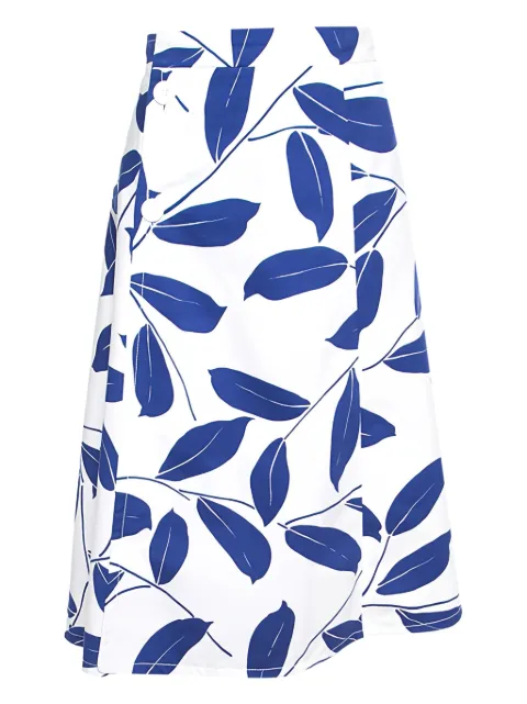 Marni Pre-Owned leaf-print wrap midi skirt
