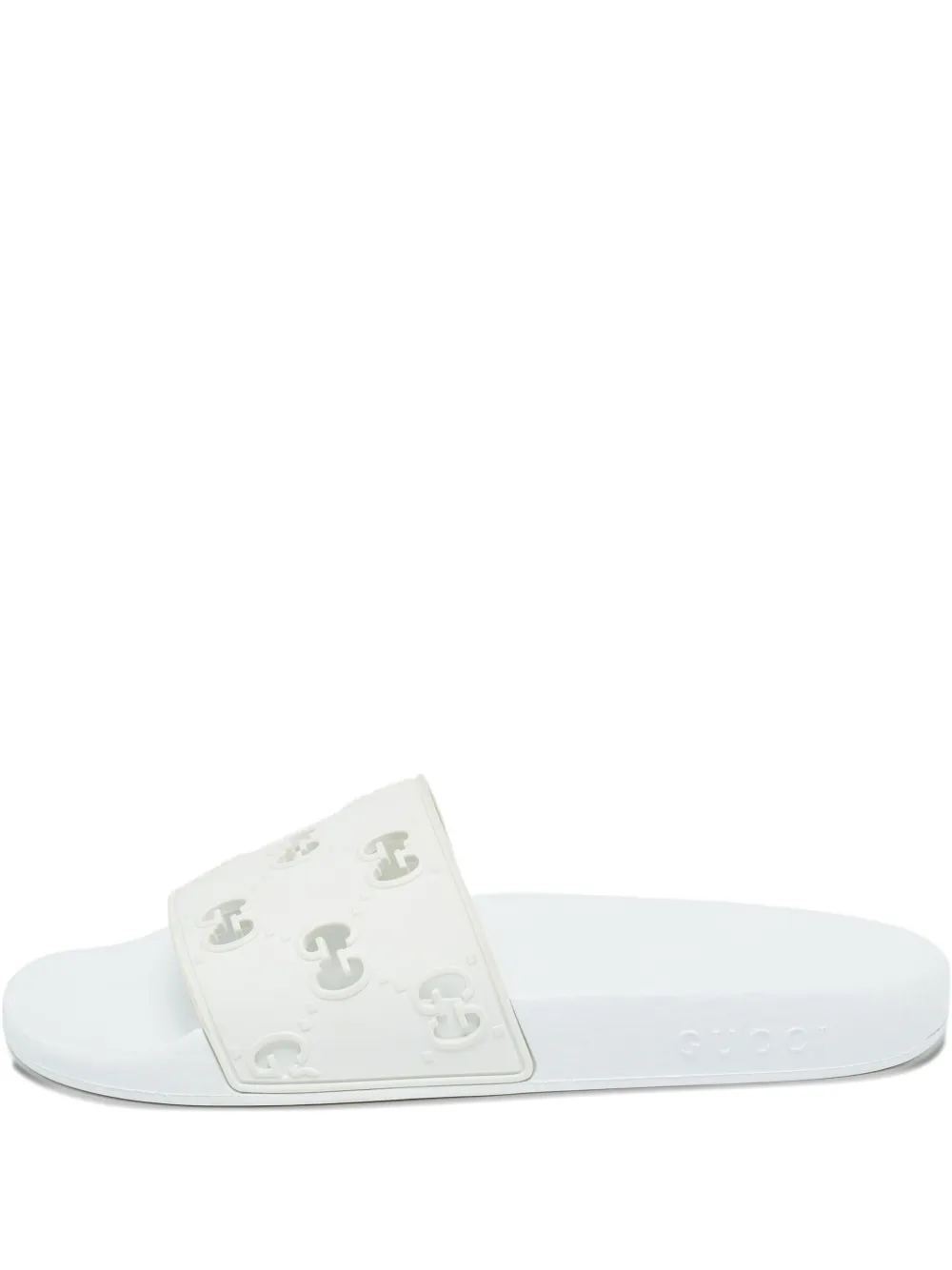 Gucci Pre-Owned Interlocking GG cut-out slides - ホワイト Gucci Pre-Owned Interlocking GG cut-out slides - ホワイト