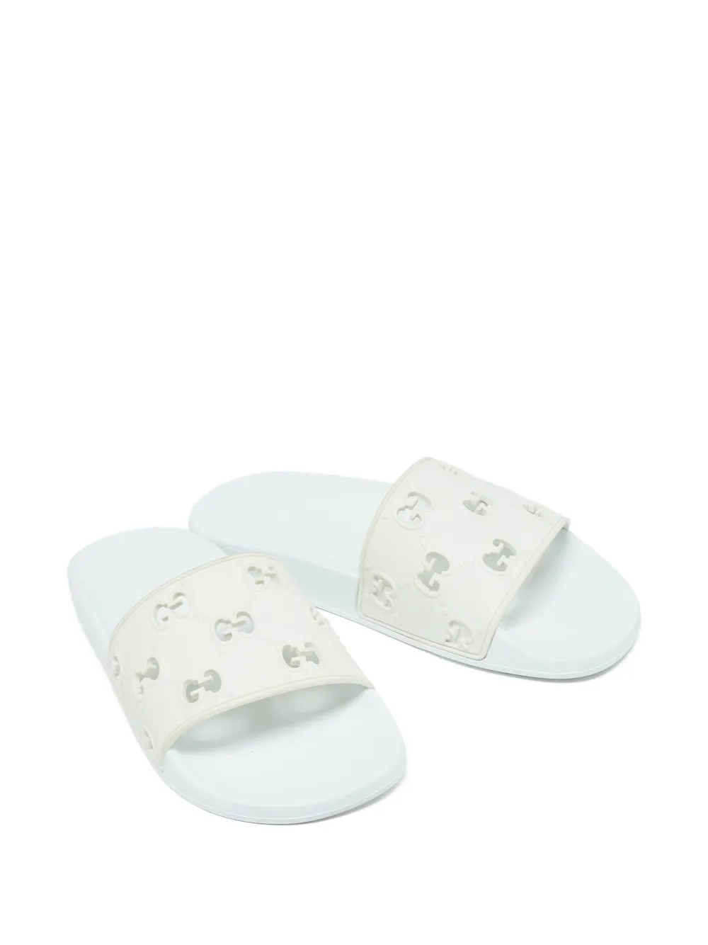 Gucci Pre-Owned Interlocking GG slippers met uitgesneden details - Wit