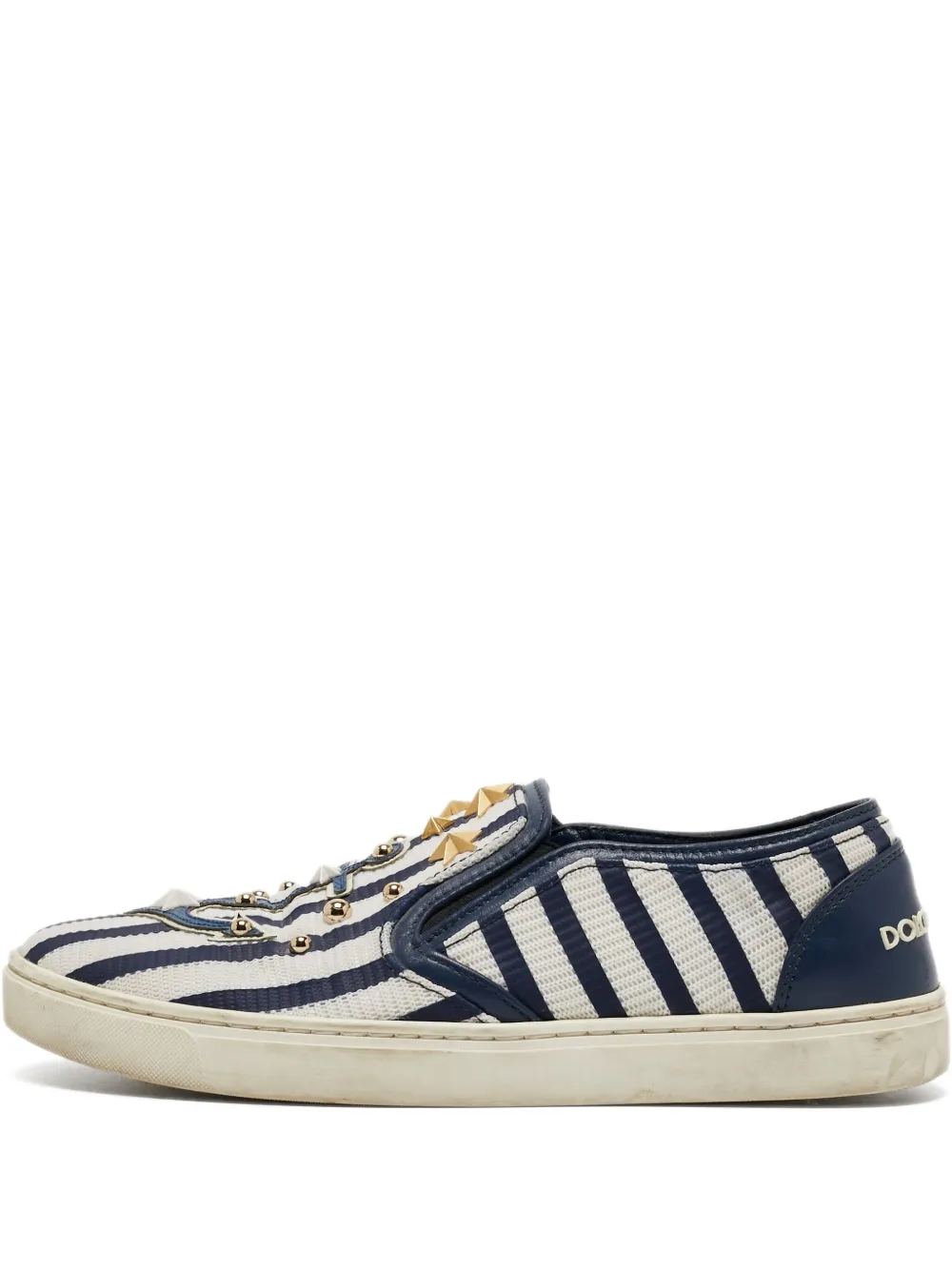 Dolce & Gabbana Pre-Owned tenis bajos con motivo de rayas | azul | Image 1