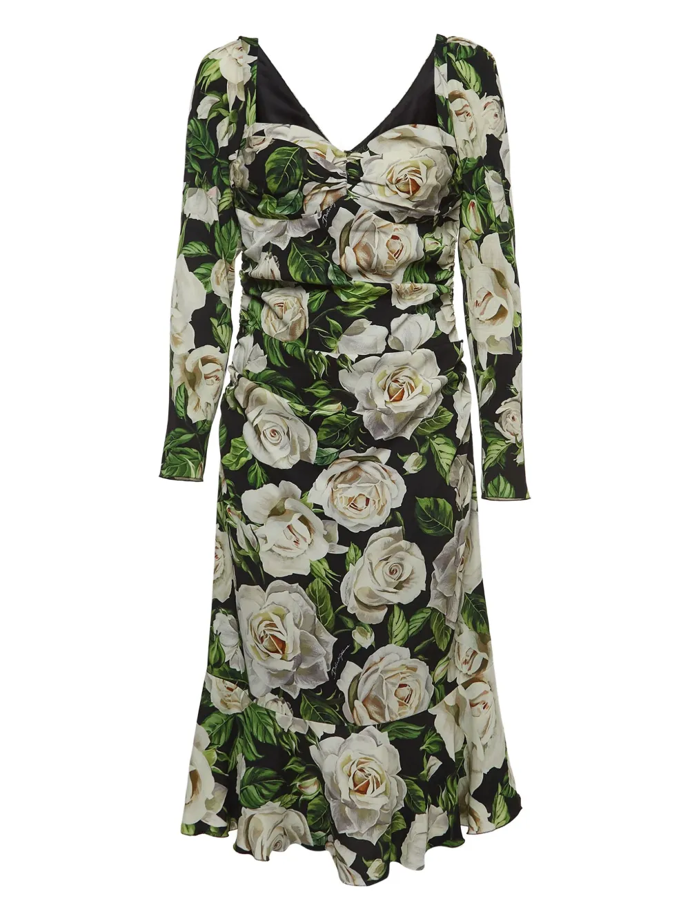 Dolce & Gabbana Pre-Owned floral-print midi dress | Black | Image 1