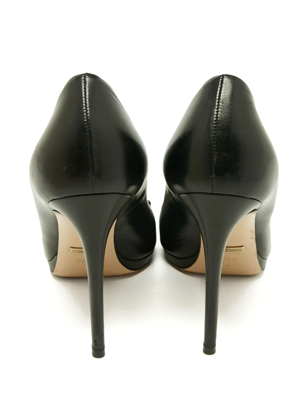 Gucci Pre-Owned Leren pumps met open neus en horsebit - Zwart