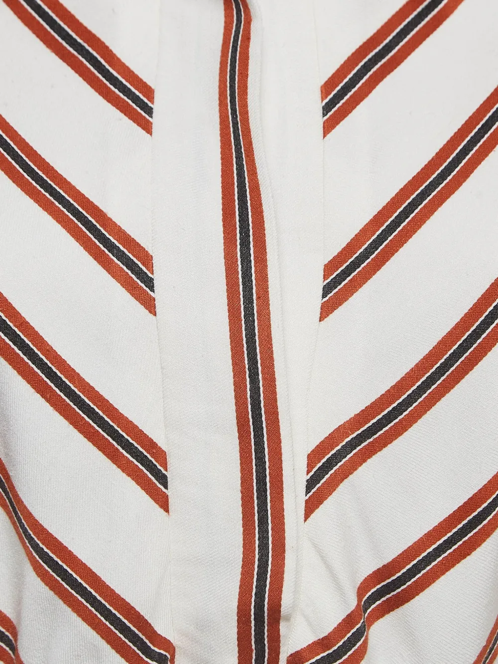 Pre-owned Maje Stripe-pattern Midi Dress In White