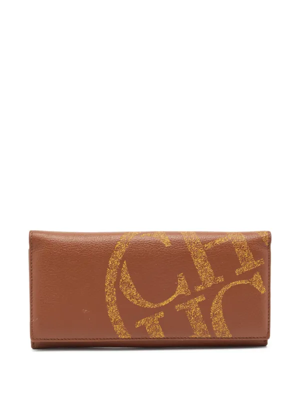 Carolina Herrera Vintage Leather Wallet Brown FARFETCH IN