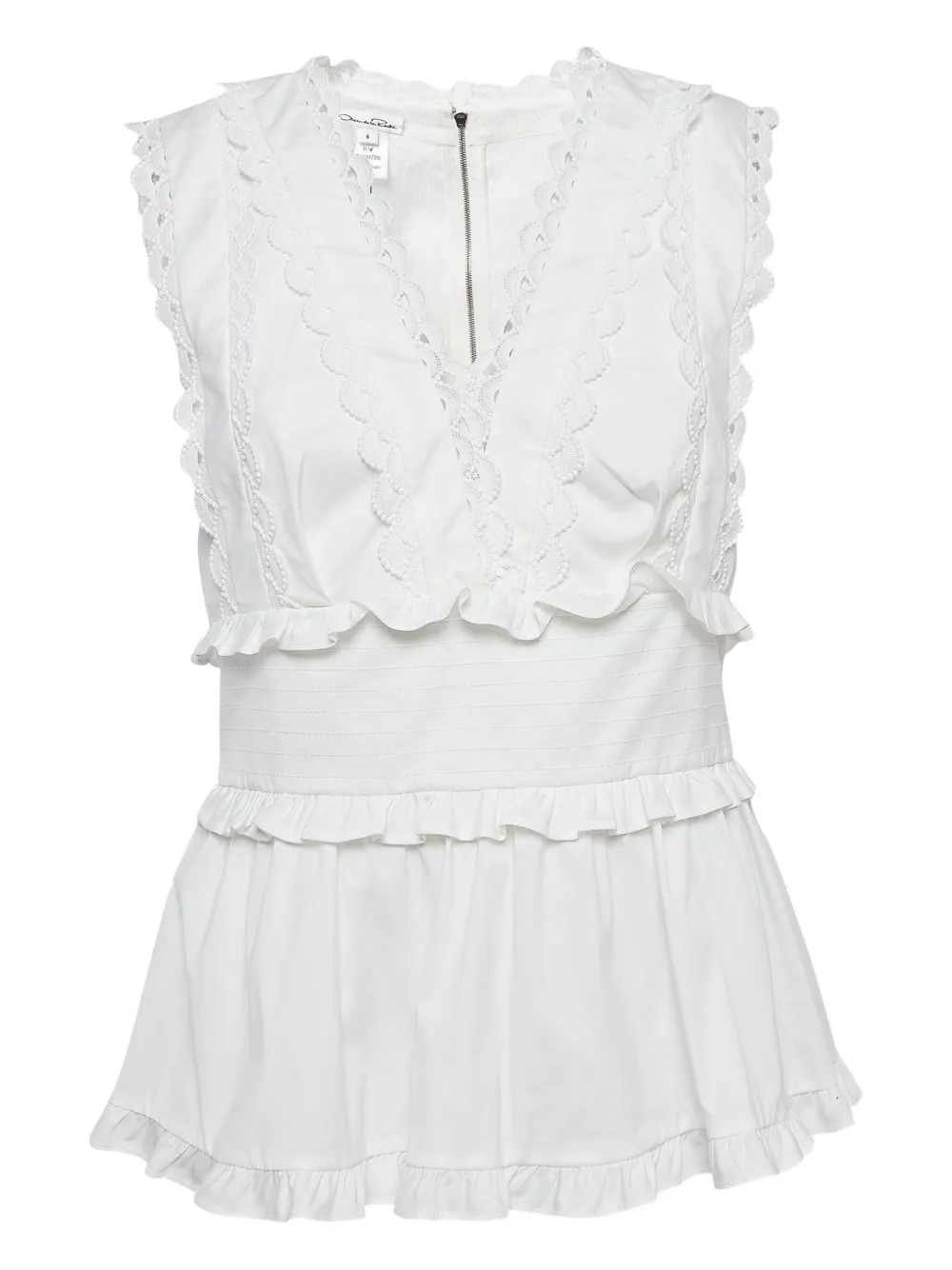 Oscar de la Renta Pre-Owned top con cuello en V | blanco | Image 1