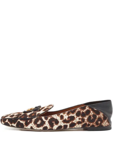 Tory Burch leopard-print leather loafers