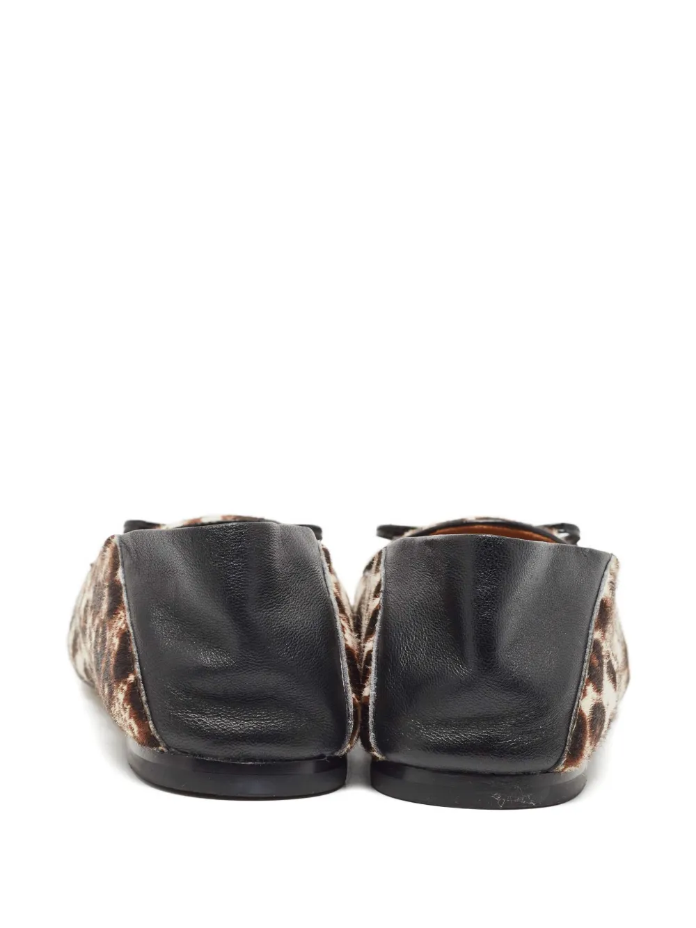 Pre-owned Tory Burch Leopard-print Leather Loafers In Brown