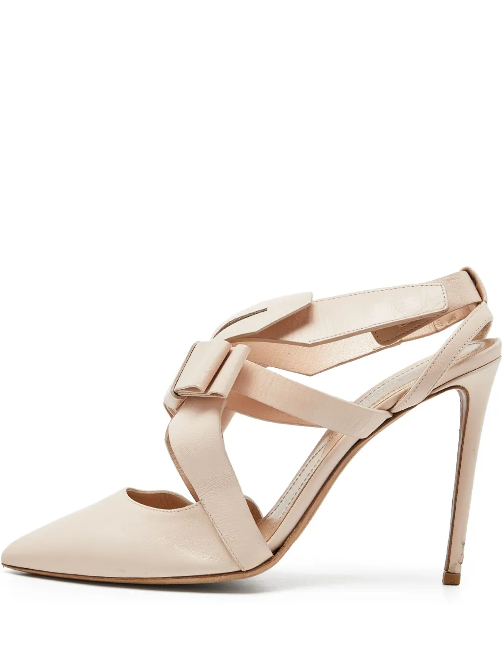 Nicholas Kirkwood pre-owned 110mm bow cross-strap stiletto pumps | Pink | Image 1