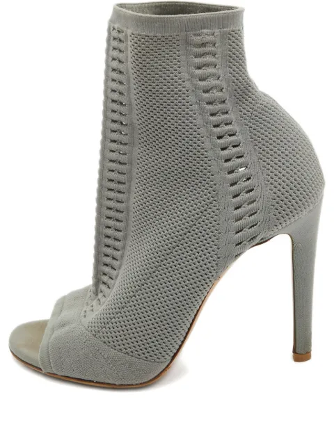 Gianvito Rossi pre-owned 110mm knit peep-toe boots