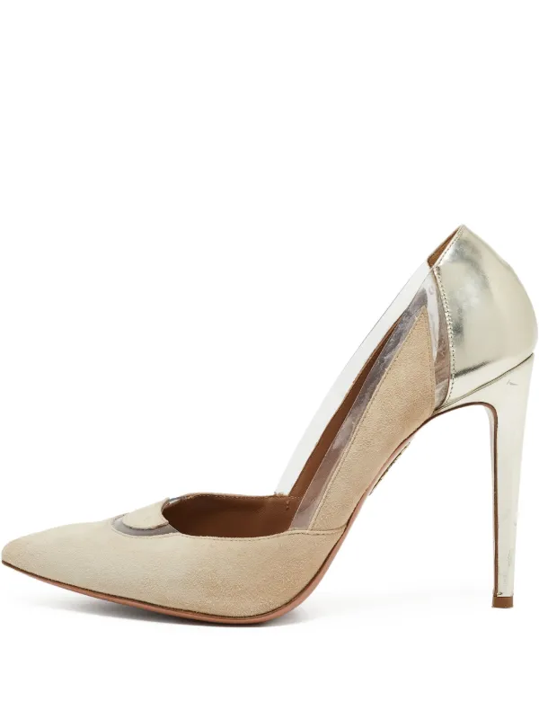 Aquazzura Pre-owned 125mm Suede Pumps Neutrals FARFETCH IN