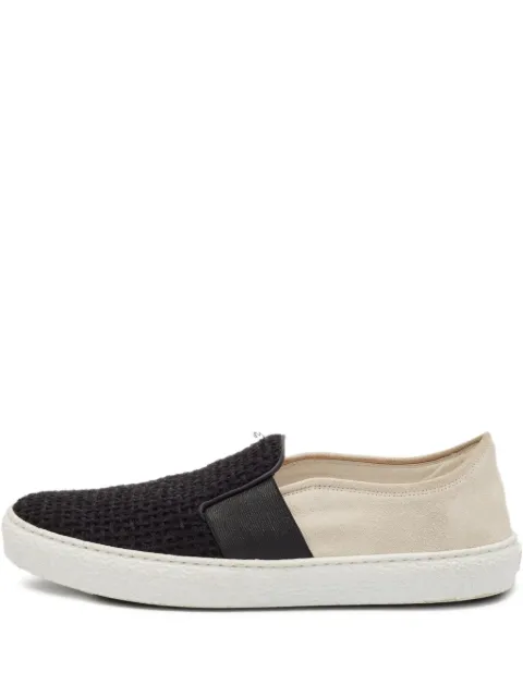 CHANEL Pre-Owned tweed slip-on sneakers
