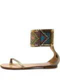 Giuseppe Zanotti Vintage pre-owned beaded ankle-strap flat sandals - Green