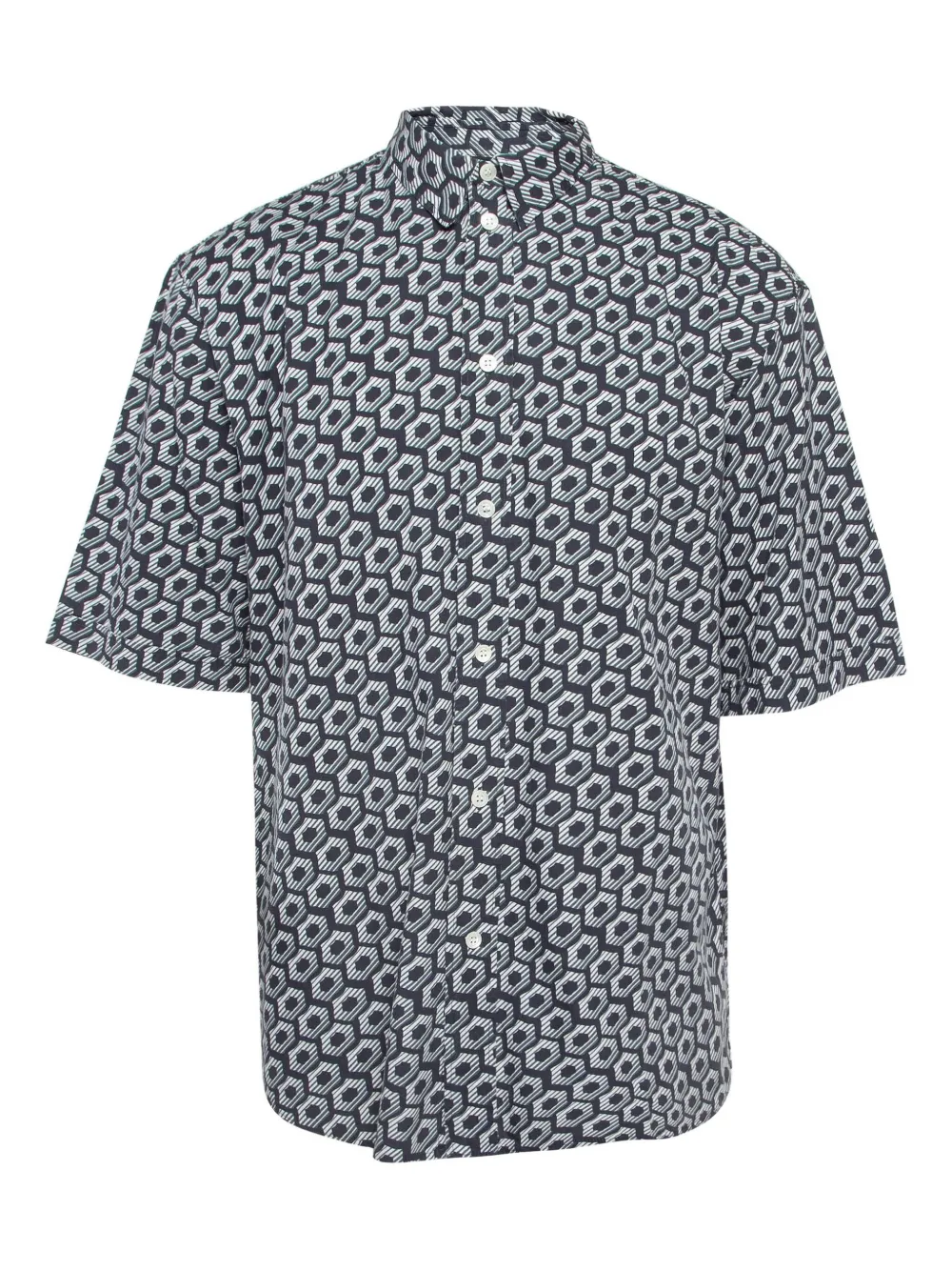 Giorgio Armani Pre-Owned hexagon-print shirt | Blue | Image 1