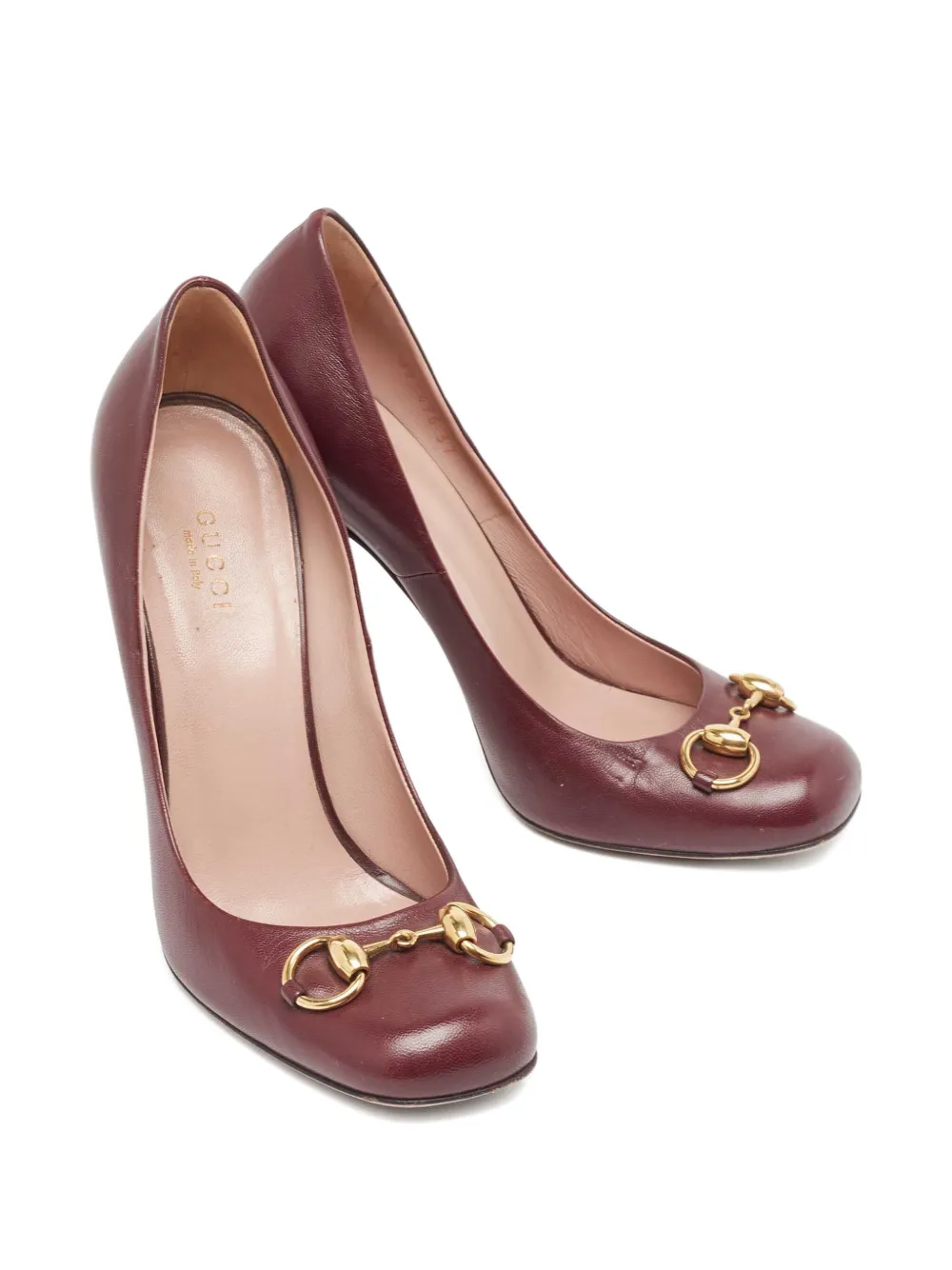 Gucci Pre-Owned 110 mm Jolene leren Horsebit pumps - Rood