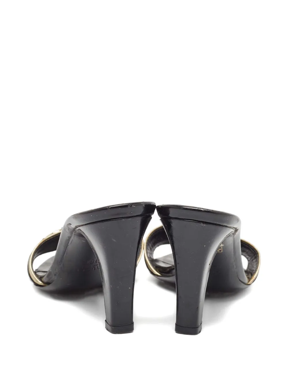 Gucci Pre-Owned 90 mm leren sandalen met Horsebit-detail - Zwart