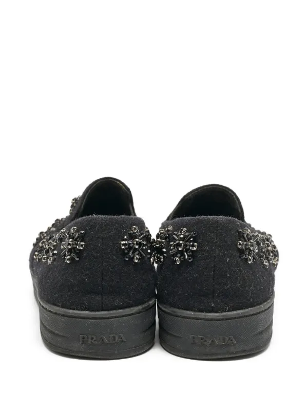 Prada Pre-Owned crystal-embellished Sneakers | Black | FARFETCH