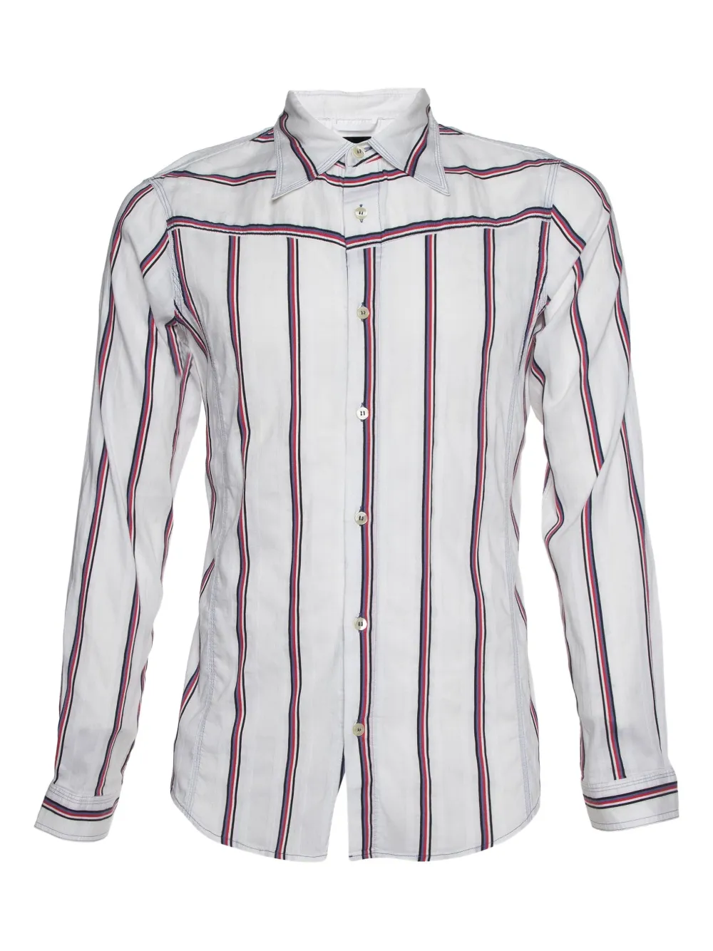 Emporio Armani Pre-Owned striped long-sleeve shirt | White | Image 1