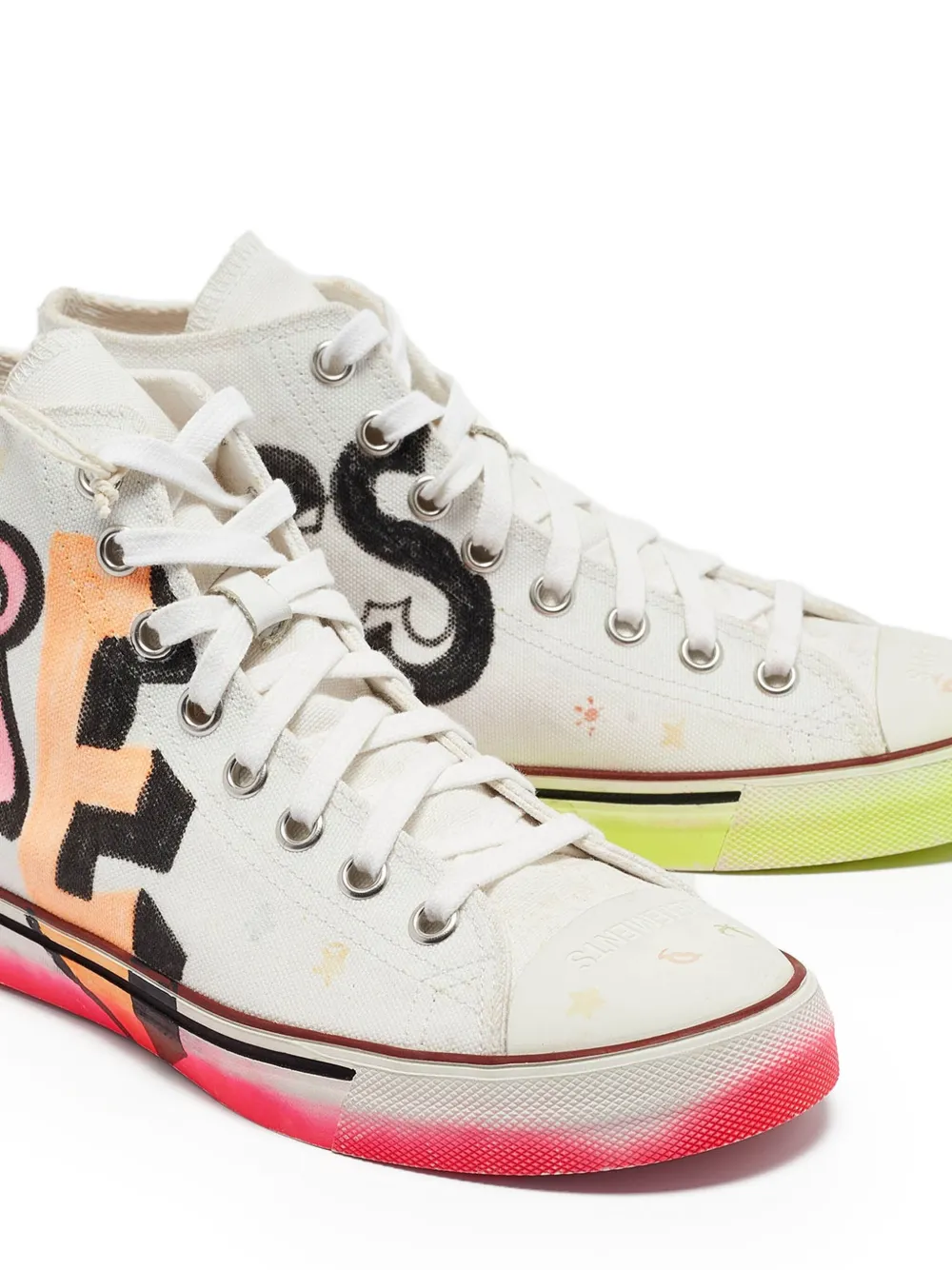 VETEMENTS Pre-Owned canvas printed sneakers | Image 2