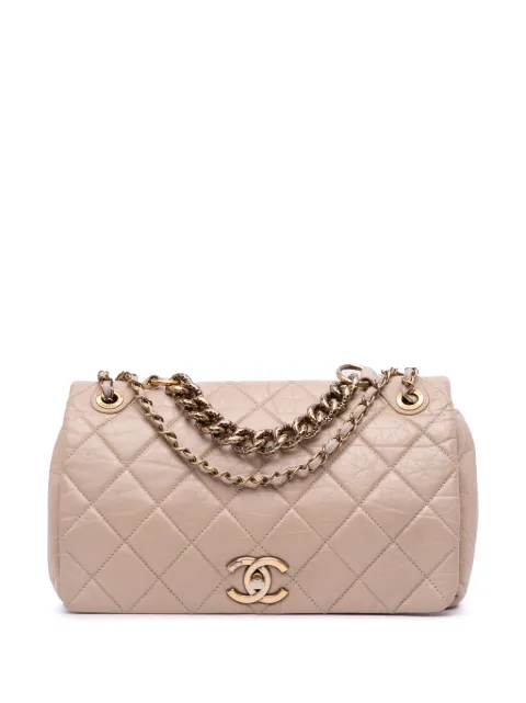 CHANEL Pre-Owned 2012 Medium Quilted Aged Calfskin Pondichery Flap satchel