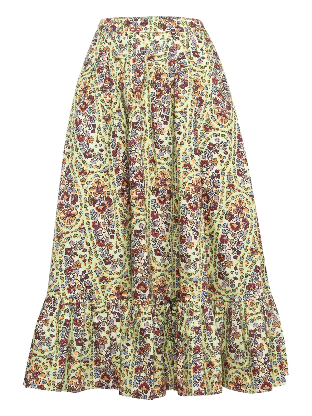 Etro Pre-Owned floral-print maxi skirt | Green | Image 1