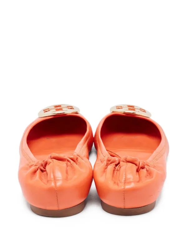Tory Burch logo-embellished Ballet Flats Orange FARFETCH IN