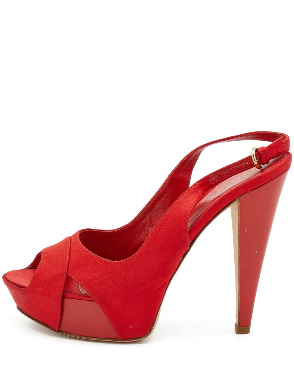 Sergio Rossi Vintage pre-owned 135mm satin pumps | Red | Image 1
