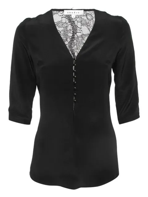 SANDRO silk lace top