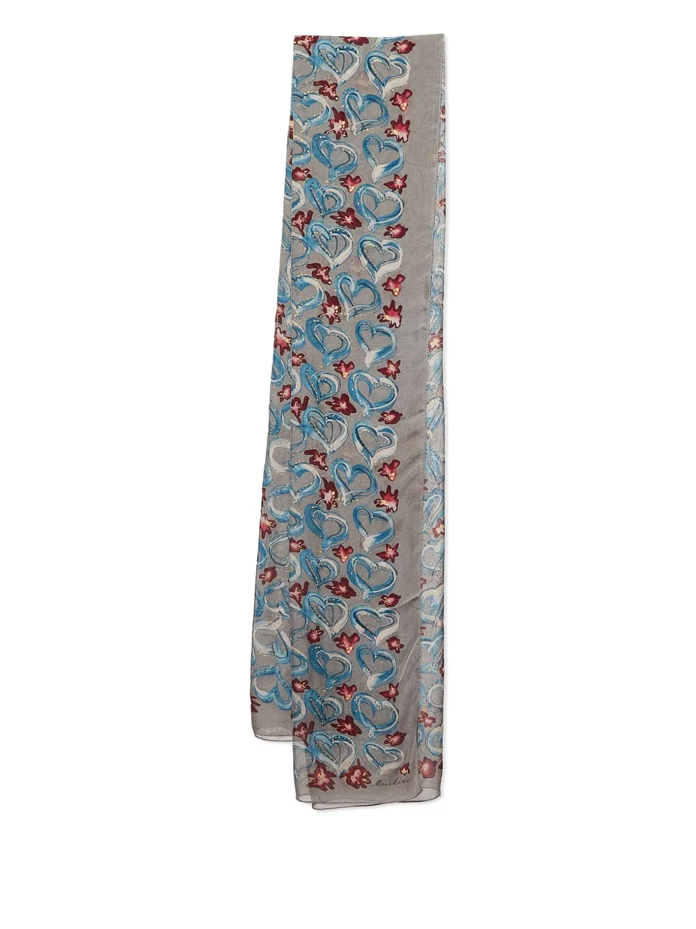 Moschino Pre-Owned silk scarf | Grey | Image 1