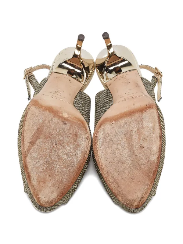 JIMMY CHOO グリッター スリングバック 37 Jimmy Choo Pre-Owned 2024 グリッタースリングバック パンプス