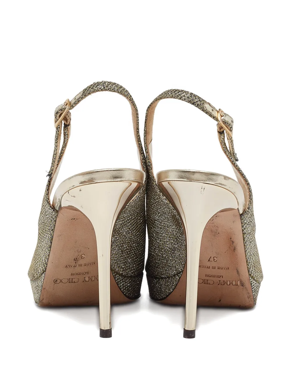 JIMMY CHOO グリッター スリングバック 37 Jimmy Choo Pre-Owned 2024 グリッタースリングバック パンプス