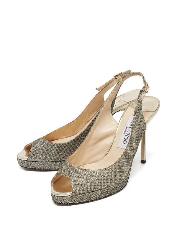 JIMMY CHOO グリッター スリングバック 37 Jimmy Choo Pre-Owned 2024 グリッタースリングバック パンプス