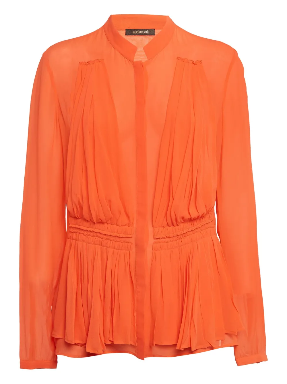 Pre-owned Roberto Cavalli Vintage  Silk Blouse In Orange