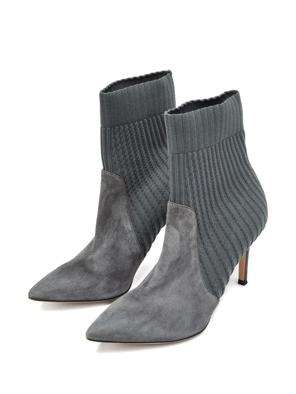 Gianvito Rossi Enkellaarzen in sokstijl - Grey