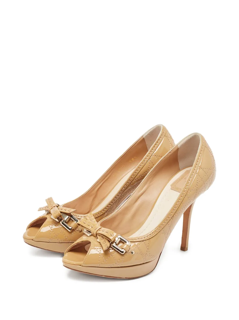 Christian Dior Pre-Owned 110 mm pumps met Cannage-stiksel - Beige