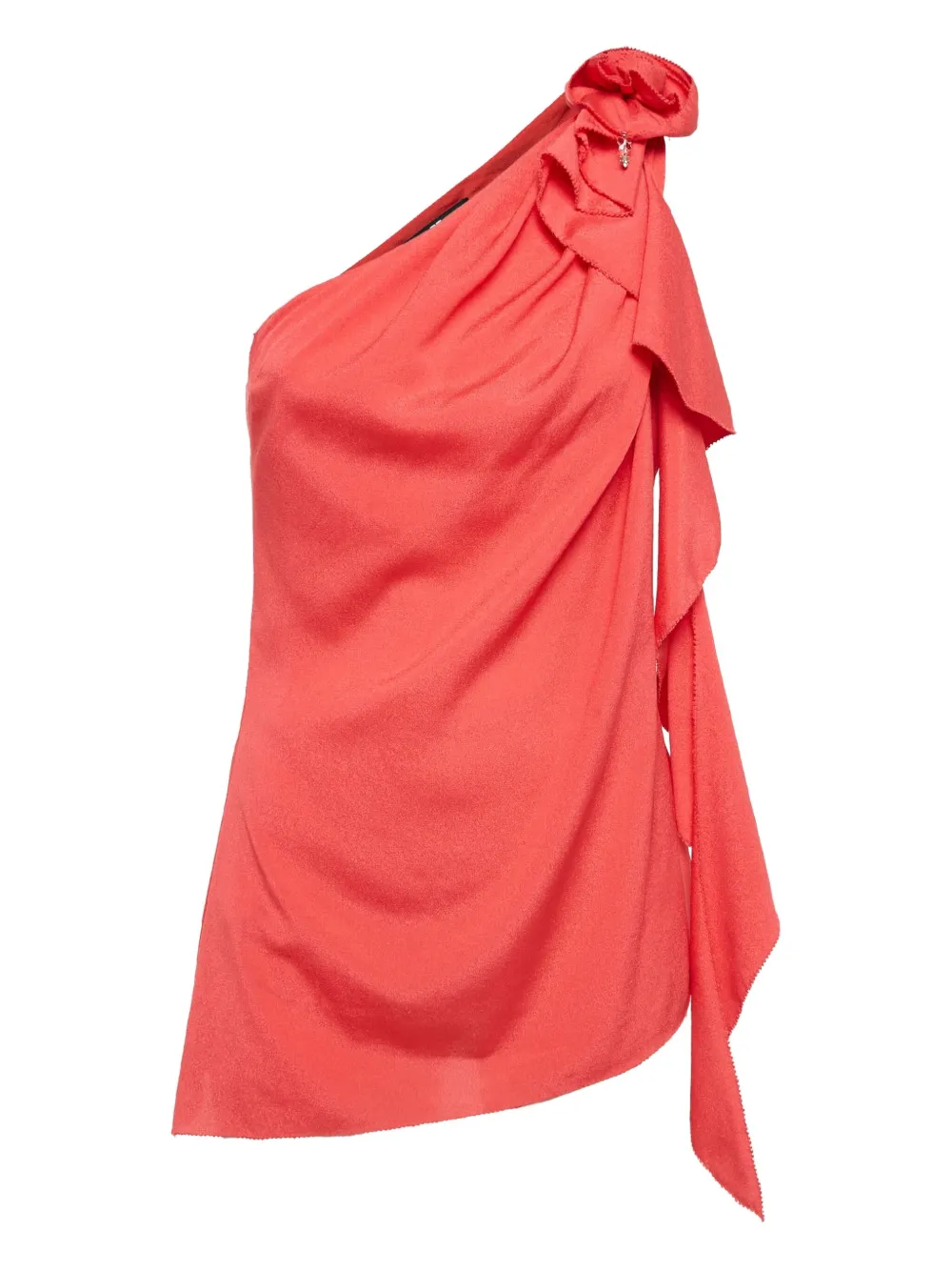 Elisabetta Franchi pre-owned asymmetric ruffled one-shoulder top | Red | Image 1