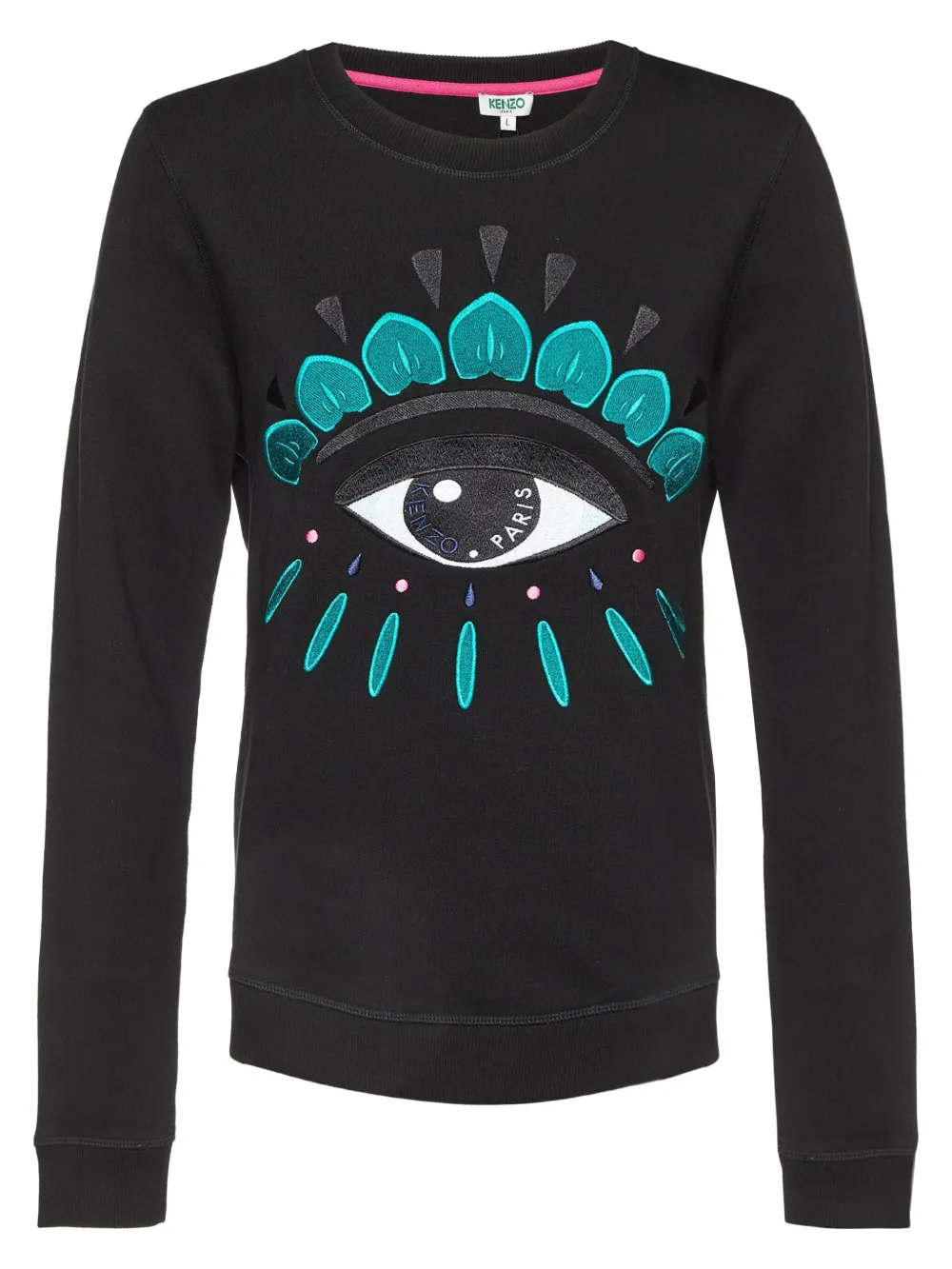 embroidered-eye motif T-shirt