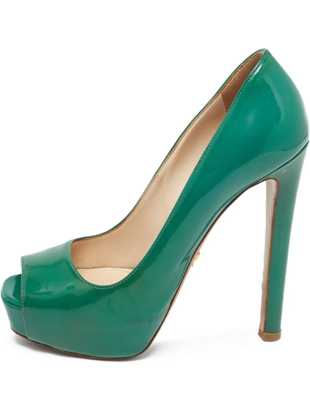 Prada Pre-Owned patent-finish pumps | Green | Image 1