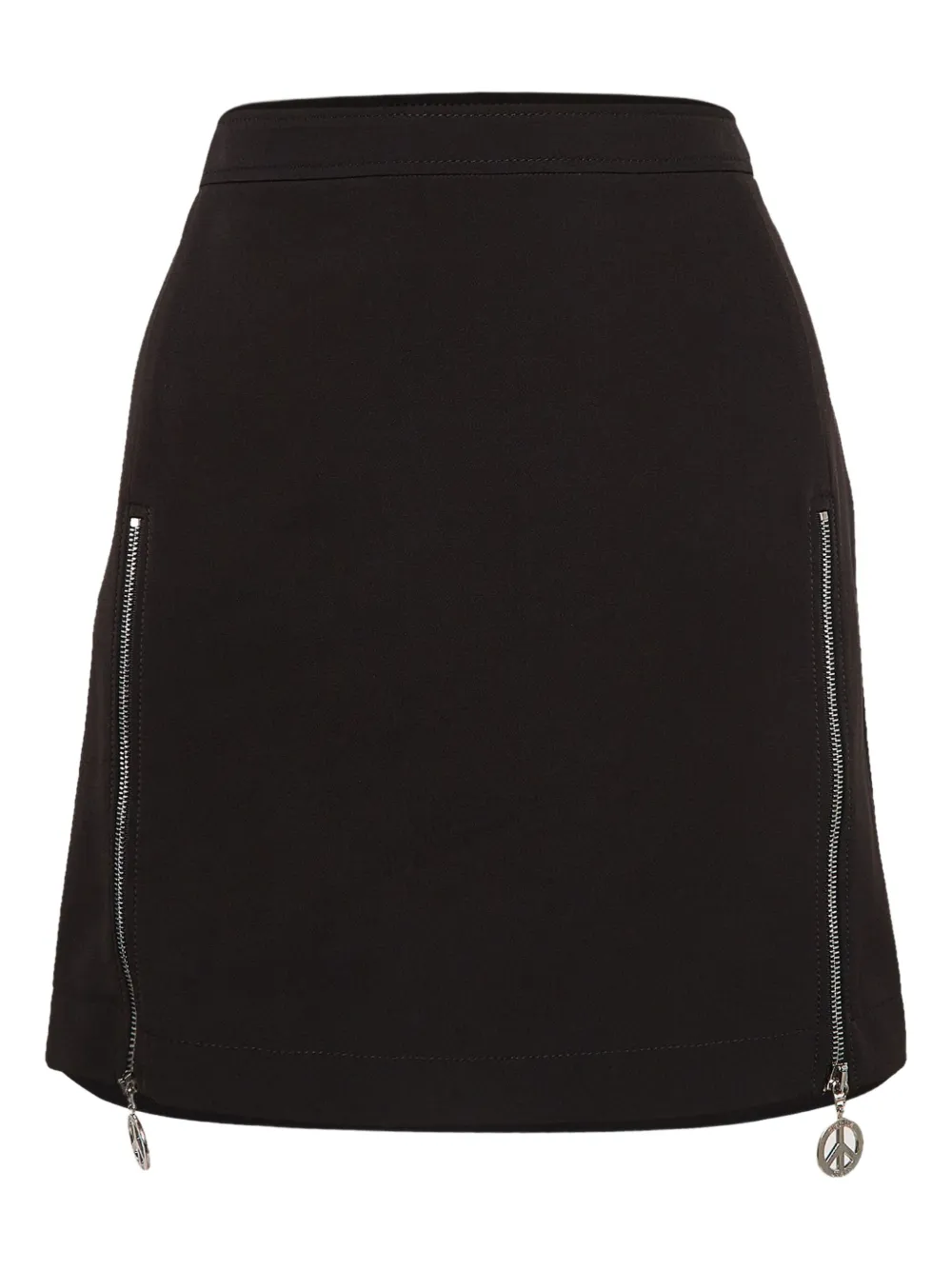 denim zip-detail skirt