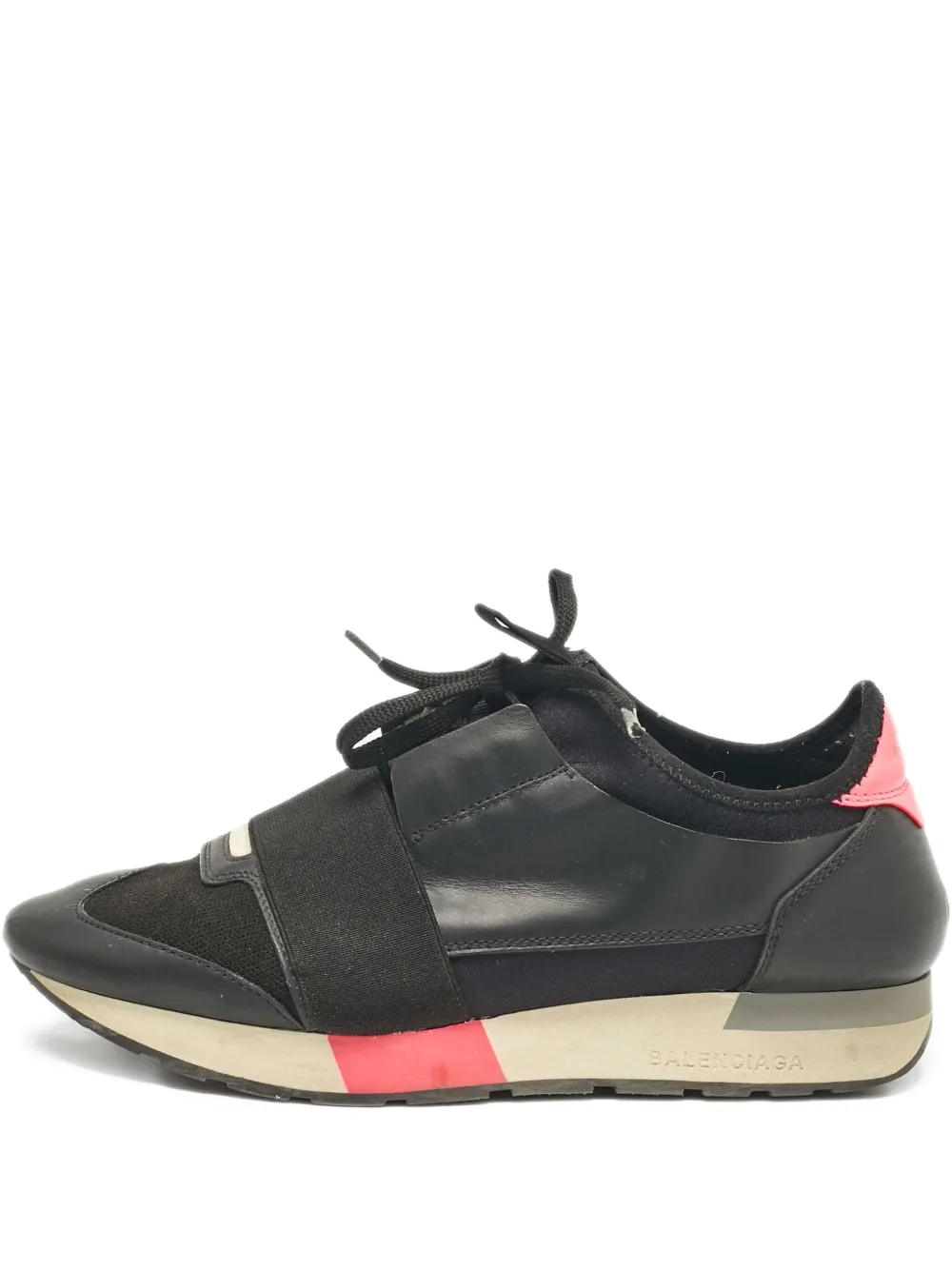 Balenciaga Pre-Owned leather lace-up sneakers | Black | Image 1