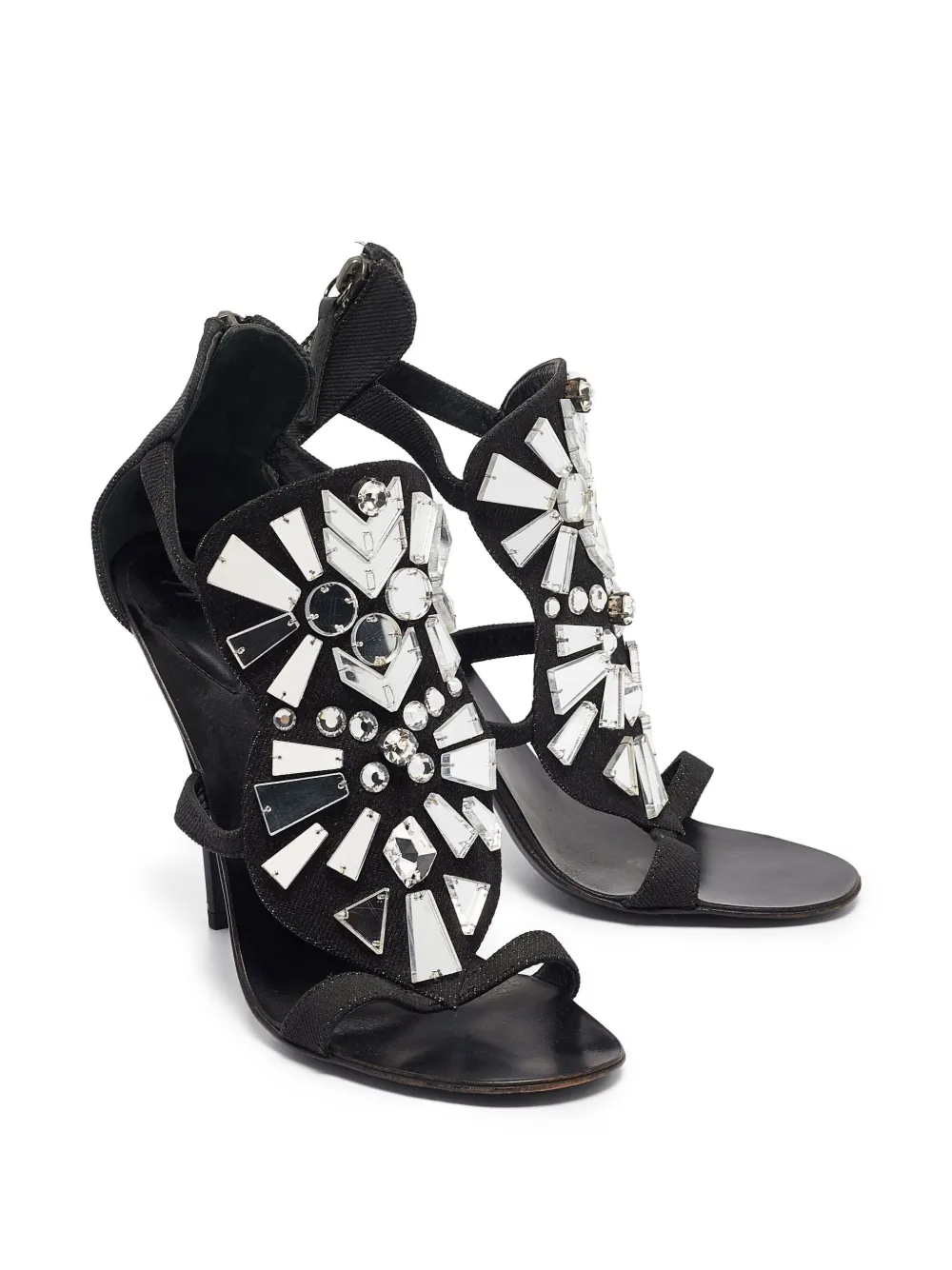 Giuseppe Zanotti Vintage Pre-owned 120 mm sandalen verfraaid met kristallen - Zwart