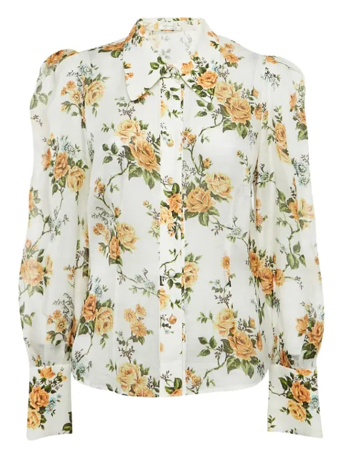 ZIMMERMANN pre-owned floral-print puff-sleeve shirt