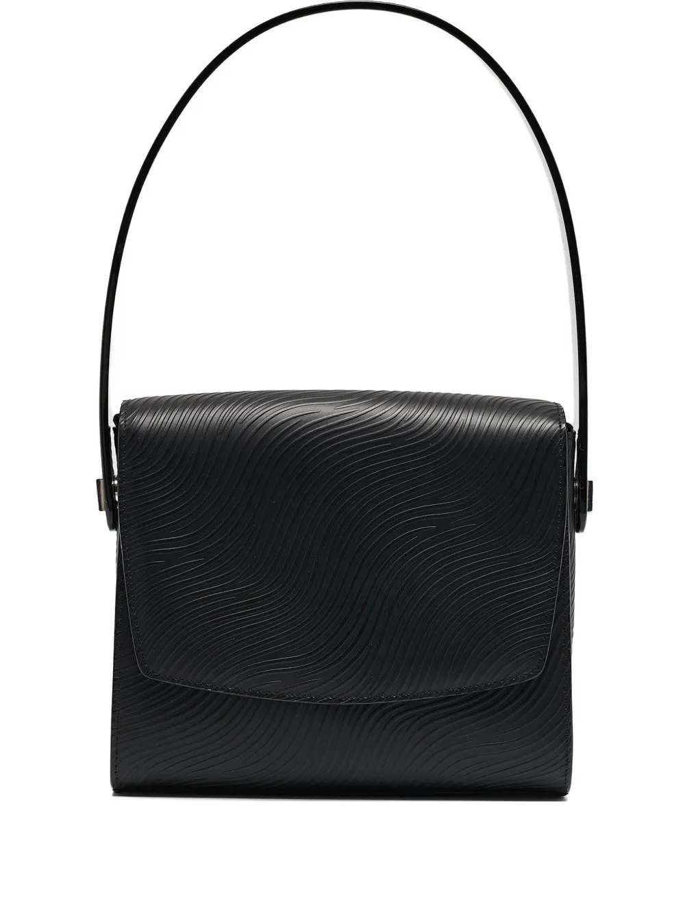 Aigner Vintage プレオウンド ウェーブパターン ショルダーバッグ - ブラック Aigner Vintage プレオウンド ウェーブパターン ショルダーバッグ - ブラック